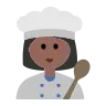 Woman Cook: Medium-Dark Skin Tone Emoji 👩🏾‍🍳 image - Tossface style