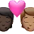 Kiss: Person, Person, Dark Skin Tone, Medium Skin Tone