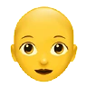 Woman: Bald Emoji 👩‍🦲 image - Apple style