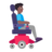 Man In Motorized Wheelchair Facing Right: Medium-Dark Skin Tone