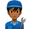 Man Mechanic: Medium-Dark Skin Tone Emoji 👨🏾‍🔧 image - Emojidex style