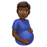 Pregnant Man: Medium-Dark Skin Tone Emoji 🫃🏾 image - Huawei Harmony OS style
