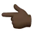 Backhand Index Pointing Left: Dark Skin Tone
