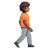 Person Walking Facing Right: Medium-Dark Skin Tone