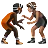 People Wrestling: Dark Skin Tone, Medium Skin Tone