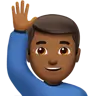 Man Raising Hand: Medium-Dark Skin Tone Emoji 🙋🏾‍♂️ image - Apple style