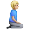 Man Kneeling Facing Right: Medium-Light Skin Tone Emoji 🧎🏼‍♂️‍➡️ image - Samsung style