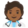 Health Worker: Medium-Dark Skin Tone Emoji 🧑🏾‍⚕️ image - Google Noto Color style