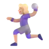 Woman Playing Handball: Medium-Light Skin Tone Emoji 🤾🏼‍♀️ image - Microsoft 3D Fluent style