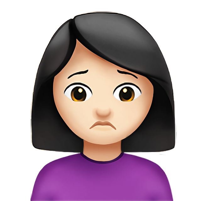 Woman Frowning: Light Skin Tone
