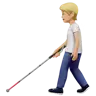 Person With White Cane: Medium-Light Skin Tone Emoji 🧑🏼‍🦯 image - Apple style