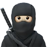 Ninja: Light Skin Tone Emoji 🥷🏻 image - Apple style