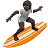 Person Surfing: Dark Skin Tone