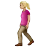 Woman Walking: Medium-Light Skin Tone Emoji 🚶🏼‍♀️ image - WhatsApp style