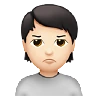 Person Pouting: Light Skin Tone Emoji 🙎🏻 image - Apple style