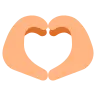 Heart Hands: Medium-Light Skin Tone Emoji 🫶🏼 image - Tossface style