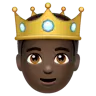 Prince: Dark Skin Tone Emoji 🤴🏿 image - WhatsApp style