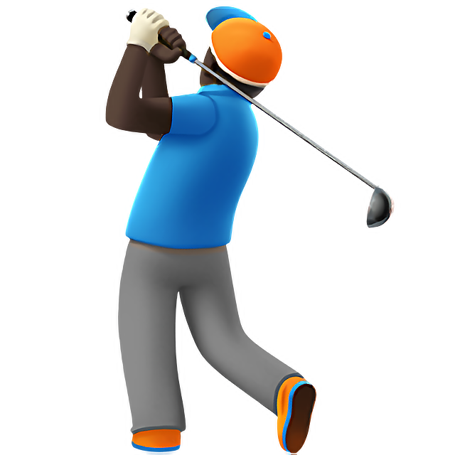 Man Golfing: Dark Skin Tone