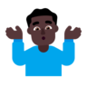 Man Shrugging: Dark Skin Tone Emoji 🤷🏿‍♂️ image - Microsoft Classic 2D style