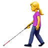 Woman With White Cane Emoji 👩‍🦯 image - Apple style