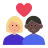 Couple With Heart: Woman, Man, Medium-Light Skin Tone, Dark Skin Tone