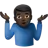 Man Shrugging: Dark Skin Tone