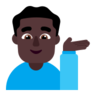 Man Tipping Hand: Dark Skin Tone Emoji 💁🏿‍♂️ image - Microsoft Classic 2D style