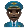 Man Pilot: Dark Skin Tone Emoji 👨🏿‍✈️ image - WhatsApp style