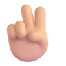Victory Hand: Medium-Light Skin Tone Emoji ✌🏼 image - Microsoft 3D Fluent style