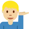 Man Tipping Hand: Medium-Light Skin Tone Emoji 💁🏼‍♂️ image - Twitter / X (Twemoji) style