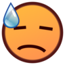 Downcast Face With Sweat Emoji 😓 image - Emojidex style