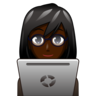 Woman Technologist: Dark Skin Tone Emoji 👩🏿‍💻 image - Emojidex style