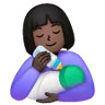 Woman Feeding Baby: Dark Skin Tone Emoji 👩🏿‍🍼 image - Samsung style