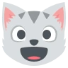 오픈 입으로 웃는 고양이 얼굴 Emoji 😺 image - EmojiTwo style