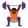 Person Lifting Weights: Dark Skin Tone Emoji 🏋🏿 image - Microsoft Classic 2D style