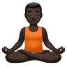 Man In Lotus Position: Dark Skin Tone Emoji 🧘🏿‍♂️ image - Apple style