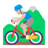 Man Mountain Biking: Medium-Light Skin Tone Emoji 🚵🏼‍♂️ image - Microsoft Classic 2D style