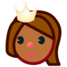 Princess: Medium-Dark Skin Tone Emoji 👸🏾 image - Emojidex style