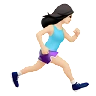 Woman Running Facing Right: Light Skin Tone Emoji 🏃🏻‍♀️‍➡️ image - Apple style
