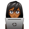 Woman Technologist: Medium-Dark Skin Tone Emoji 👩🏾‍💻 image - Emojidex style
