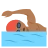 Person Swimming: Medium-Dark Skin Tone
