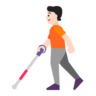 Person With White Cane: Light Skin Tone Emoji 🧑🏻‍🦯 image - Microsoft Classic 2D style