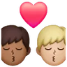 Kiss: Man, Man, Medium-Dark Skin Tone, Medium-Light Skin Tone Emoji 👨🏾‍❤️‍💋‍👨🏼 image - Samsung style