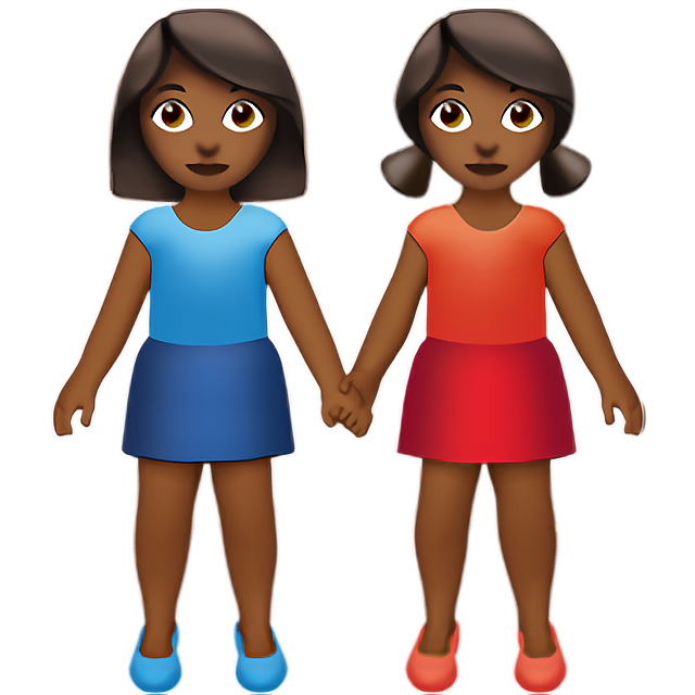 Women Holding Hands: Medium-Dark Skin Tone
