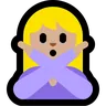 Person Gesturing No: Medium-Light Skin Tone Emoji 🙅🏼 image - Microsoft Windows 10 Segoe UI Emoji style