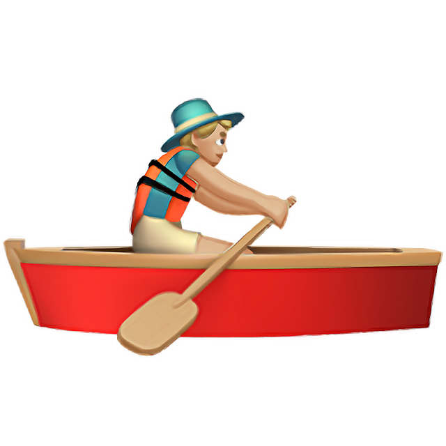 Man Rowing Boat: Medium-Light Skin Tone