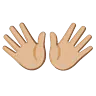 Open Hands: Medium-Light Skin Tone Emoji 👐🏼 image - Google Noto Color Animated style