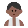 Man In Steamy Room: Medium-Dark Skin Tone Emoji 🧖🏾‍♂️ image - Tossface style