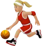 Woman Bouncing Ball: Medium-Light Skin Tone Emoji ⛹🏼‍♀️ image - Apple style