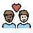 Couple With Heart: Man, Man, Medium-Dark Skin Tone, Light Skin Tone